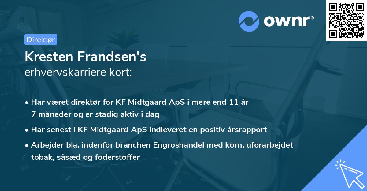 Kresten Frandsen's erhvervskarriere kort
