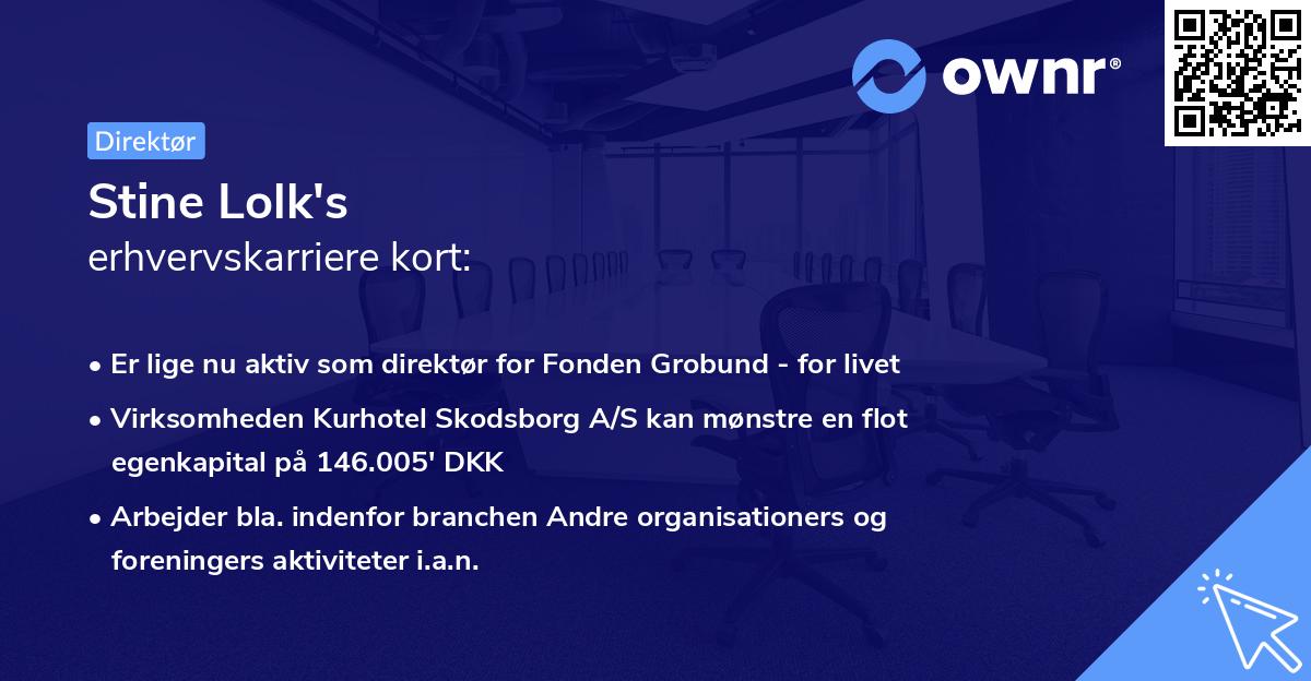 Stine Lolk's erhvervskarriere kort
