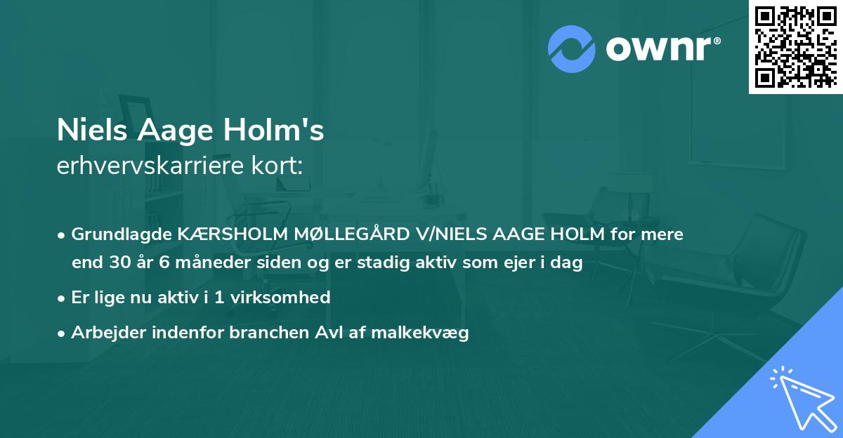 Niels Aage Holm's erhvervskarriere kort