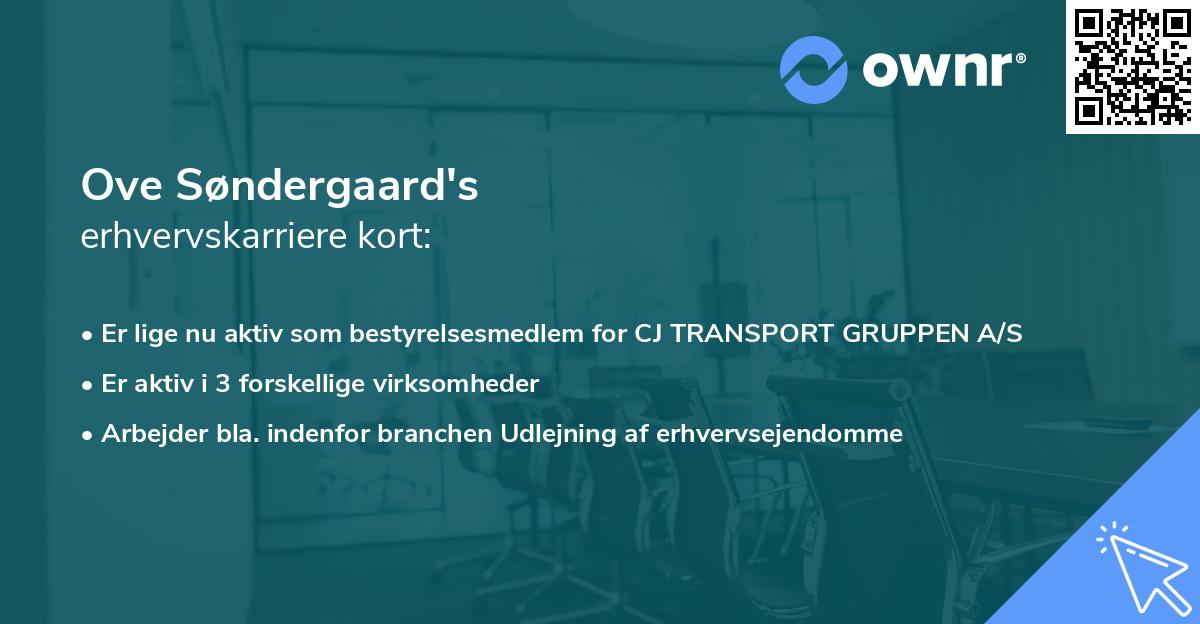 Ove Søndergaard's erhvervskarriere kort