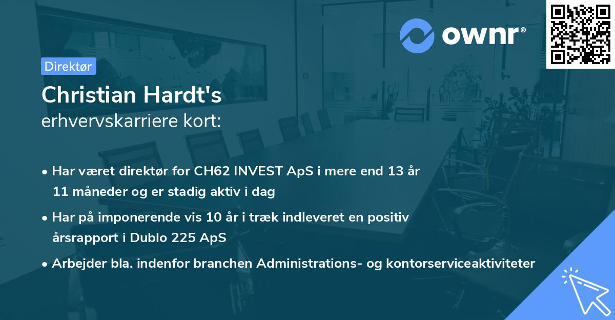 Christian Hardt's erhvervskarriere kort