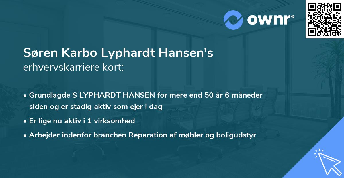 Søren Karbo Lyphardt Hansen's erhvervskarriere kort