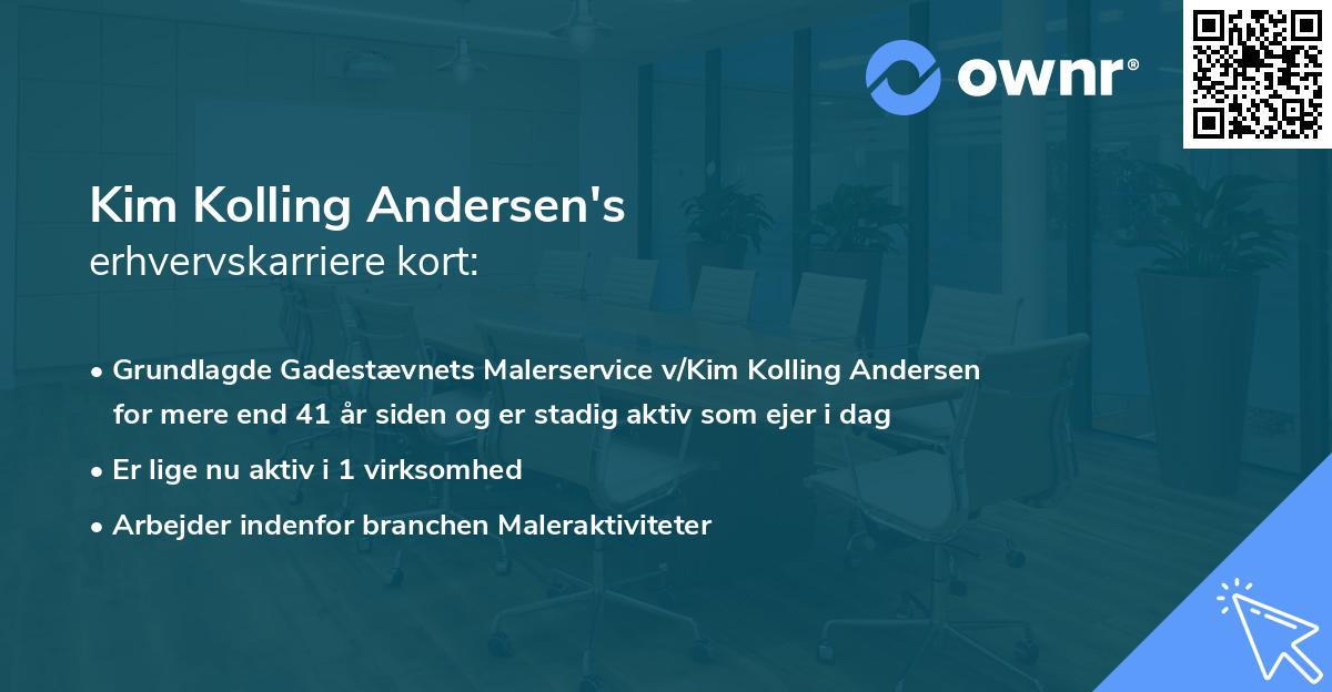 Kim Kolling Andersen's erhvervskarriere kort