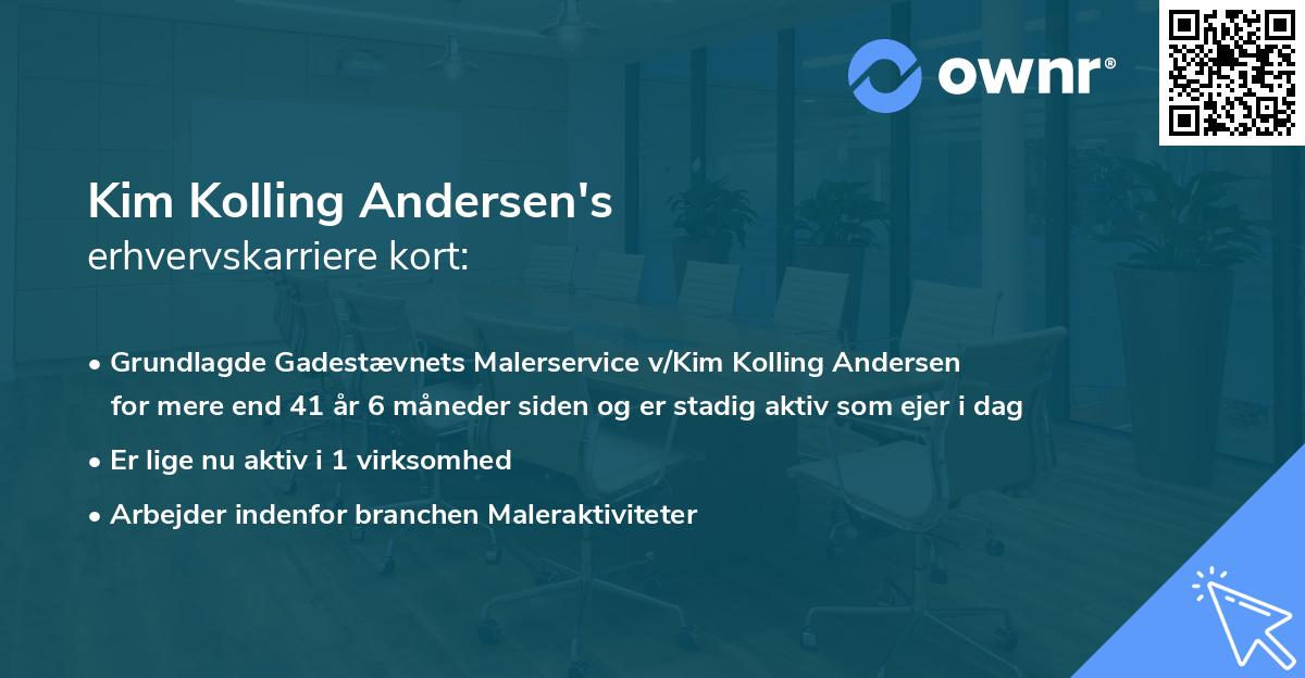 Kim Kolling Andersen's erhvervskarriere kort