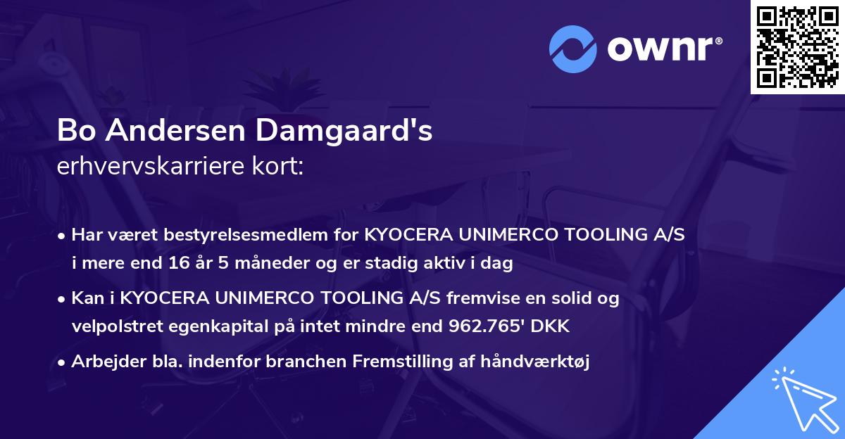 Bo Andersen Damgaard's erhvervskarriere kort