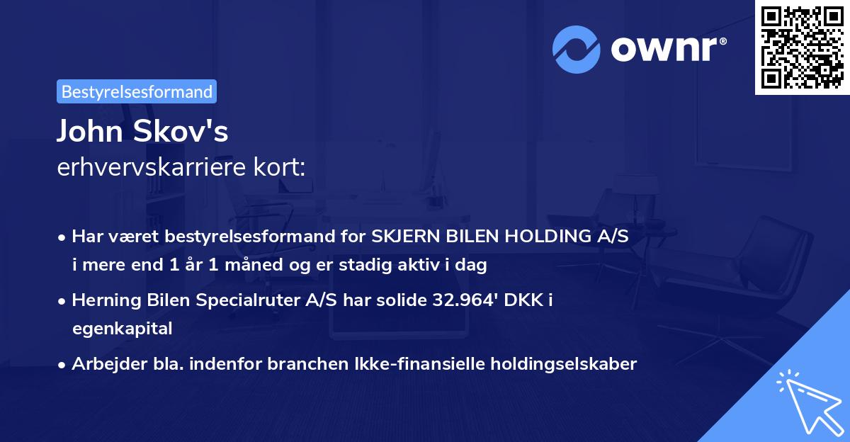 John Skov's erhvervskarriere kort
