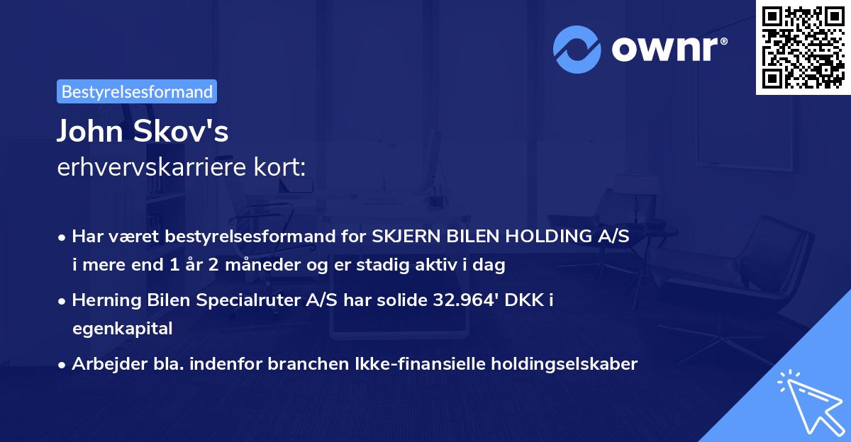 John Skov's erhvervskarriere kort