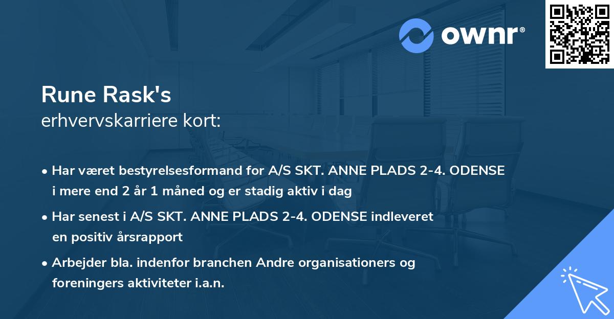 Rune Rask's erhvervskarriere kort