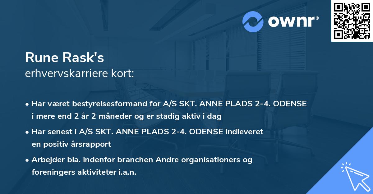 Rune Rask's erhvervskarriere kort