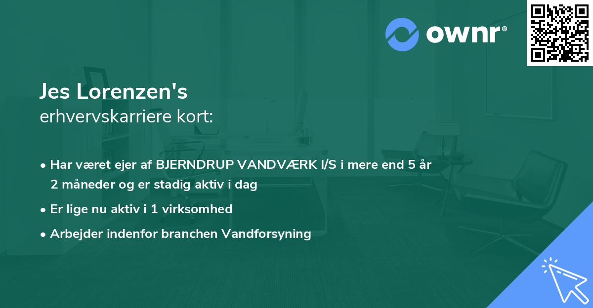 Jes Lorenzen's erhvervskarriere kort