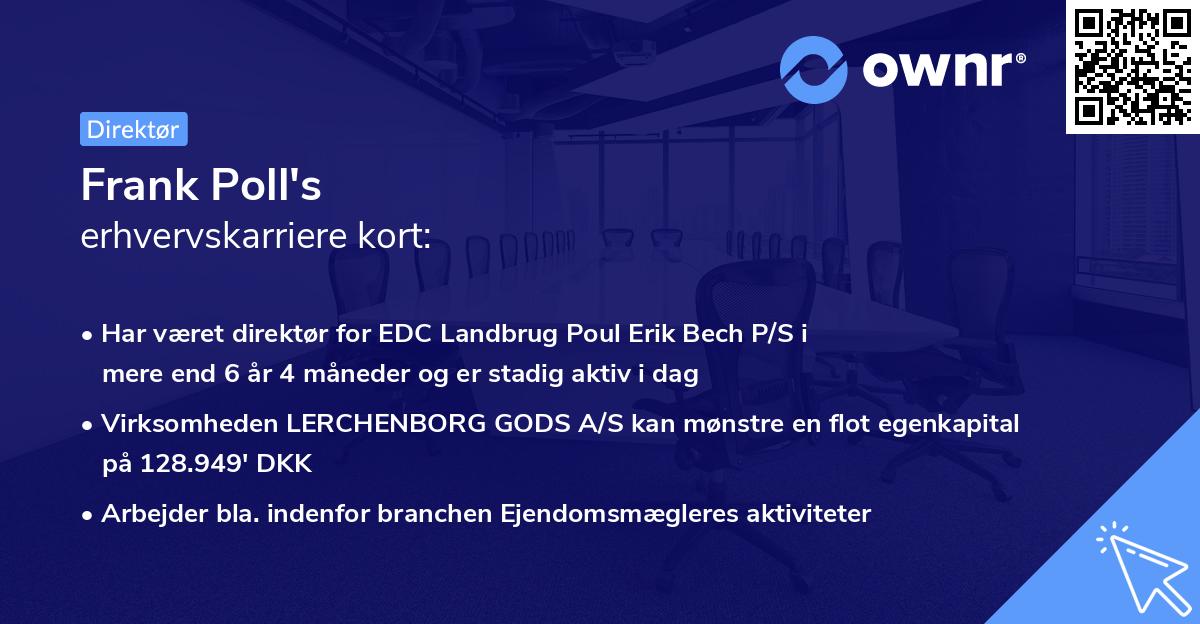 Frank Poll's erhvervskarriere kort