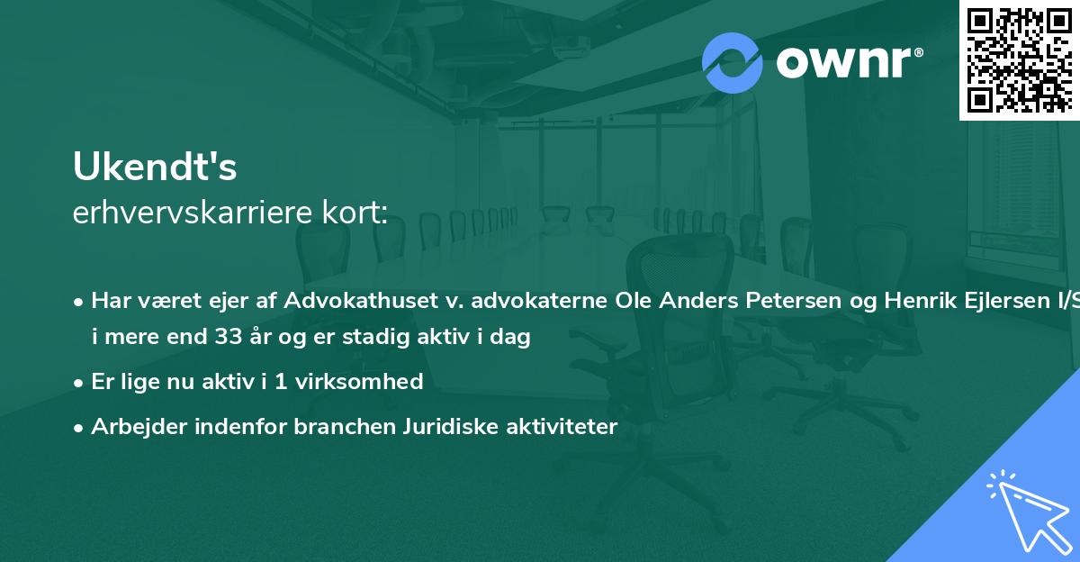 Ukendt's erhvervskarriere kort