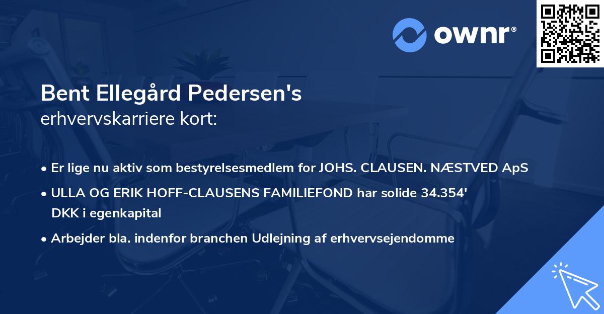 Bent Ellegård Pedersen's erhvervskarriere kort