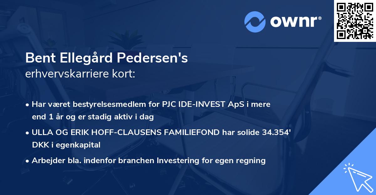 Bent Ellegård Pedersen's erhvervskarriere kort