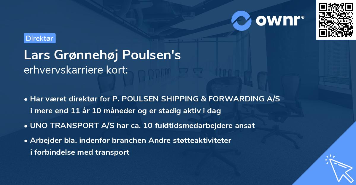 Lars Grønnehøj Poulsen's erhvervskarriere kort