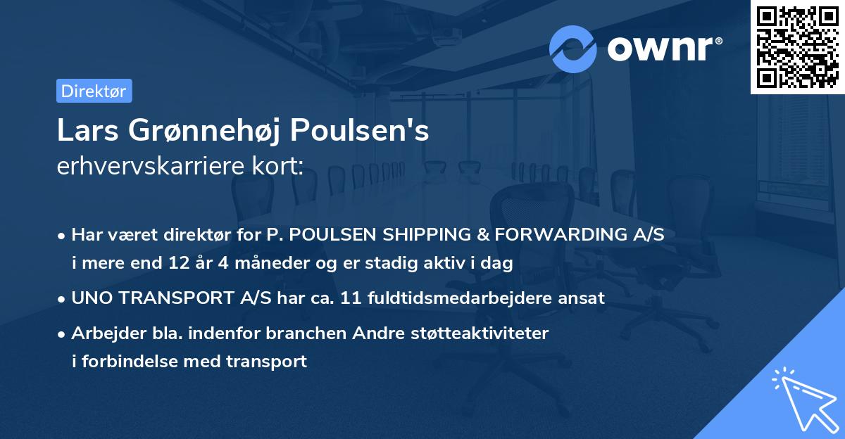 Lars Grønnehøj Poulsen's erhvervskarriere kort