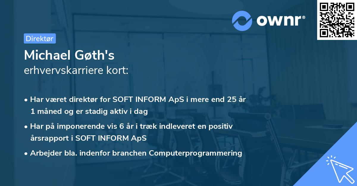 Michael Gøth's erhvervskarriere kort