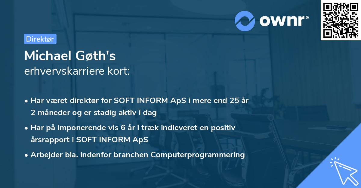 Michael Gøth's erhvervskarriere kort