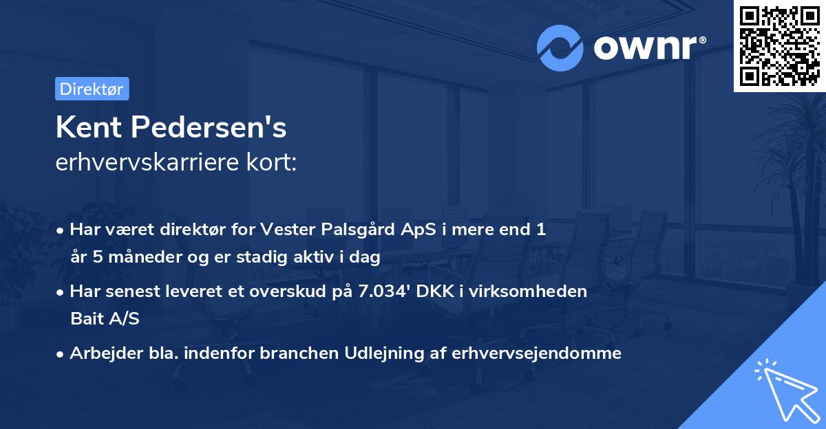 Kent Pedersen's erhvervskarriere kort
