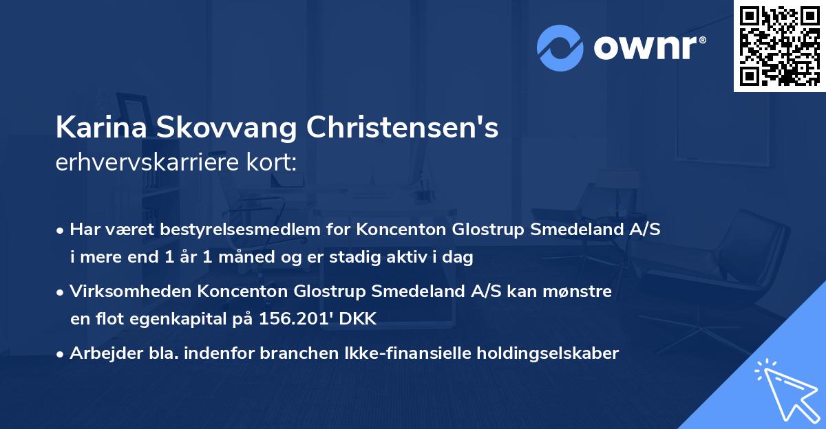 Karina Skovvang Christensen's erhvervskarriere kort