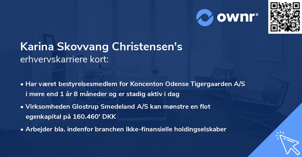 Karina Skovvang Christensen's erhvervskarriere kort