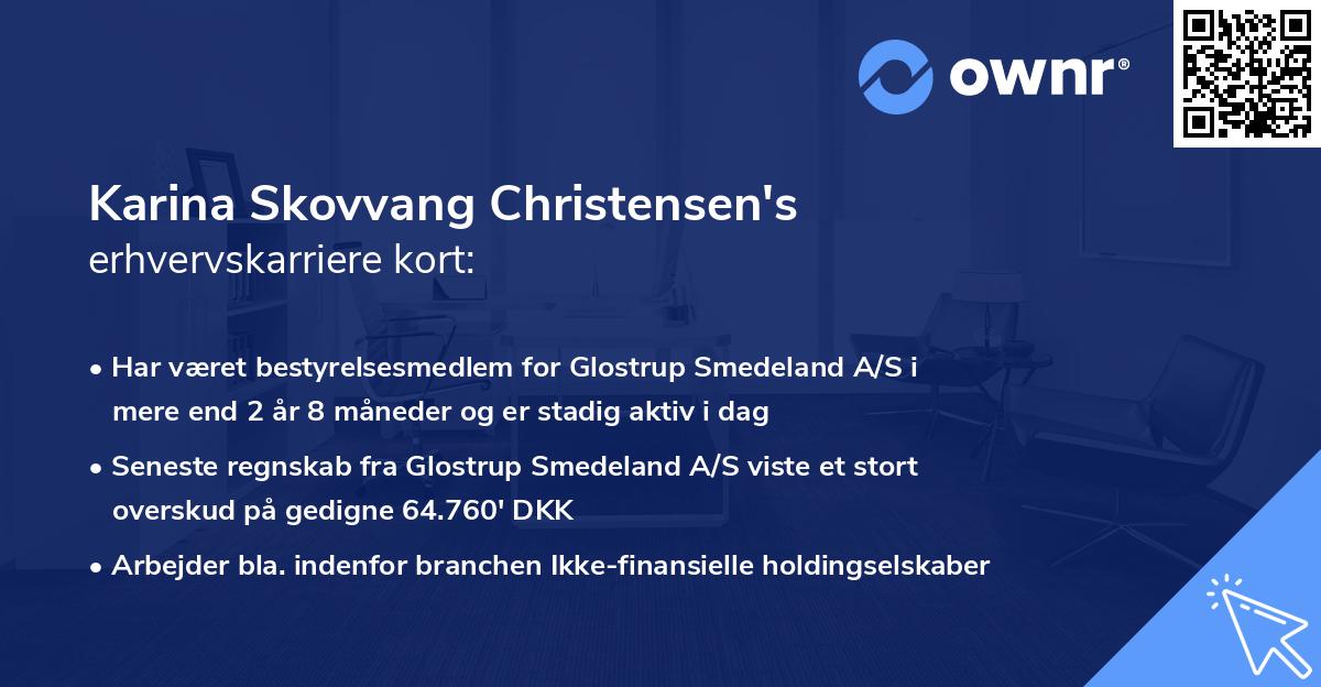 Karina Skovvang Christensen's erhvervskarriere kort