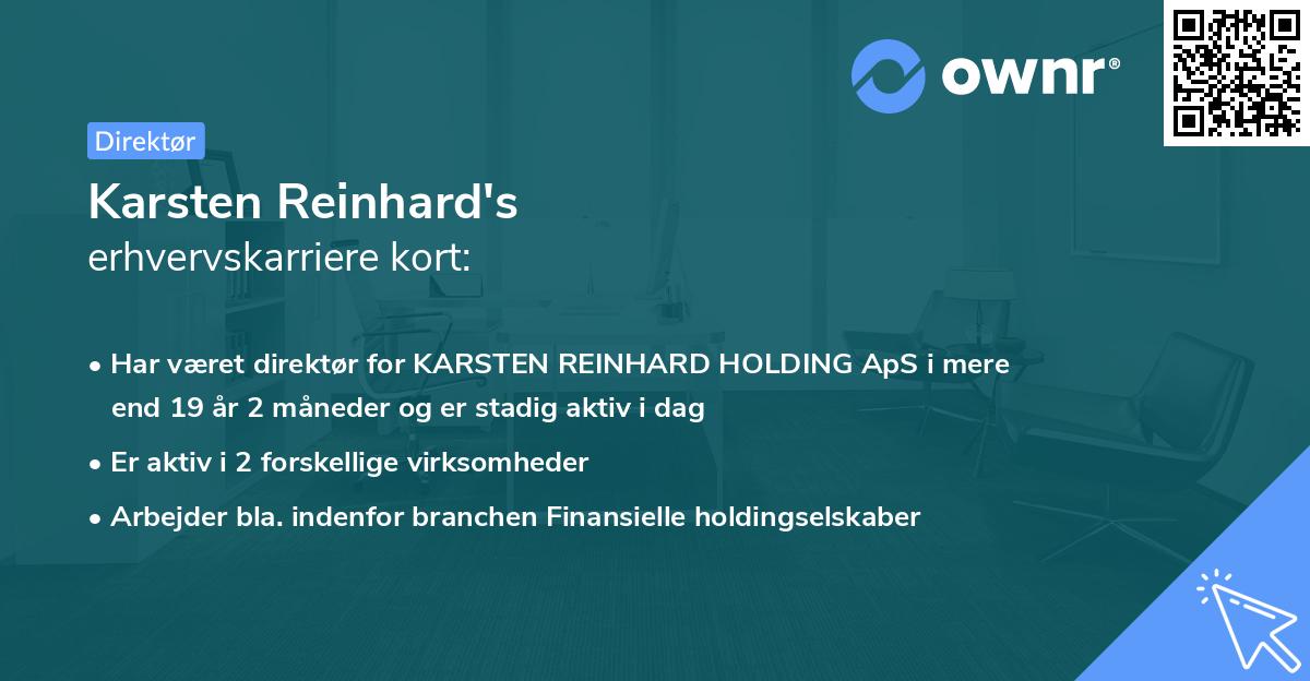 Karsten Reinhard's erhvervskarriere kort
