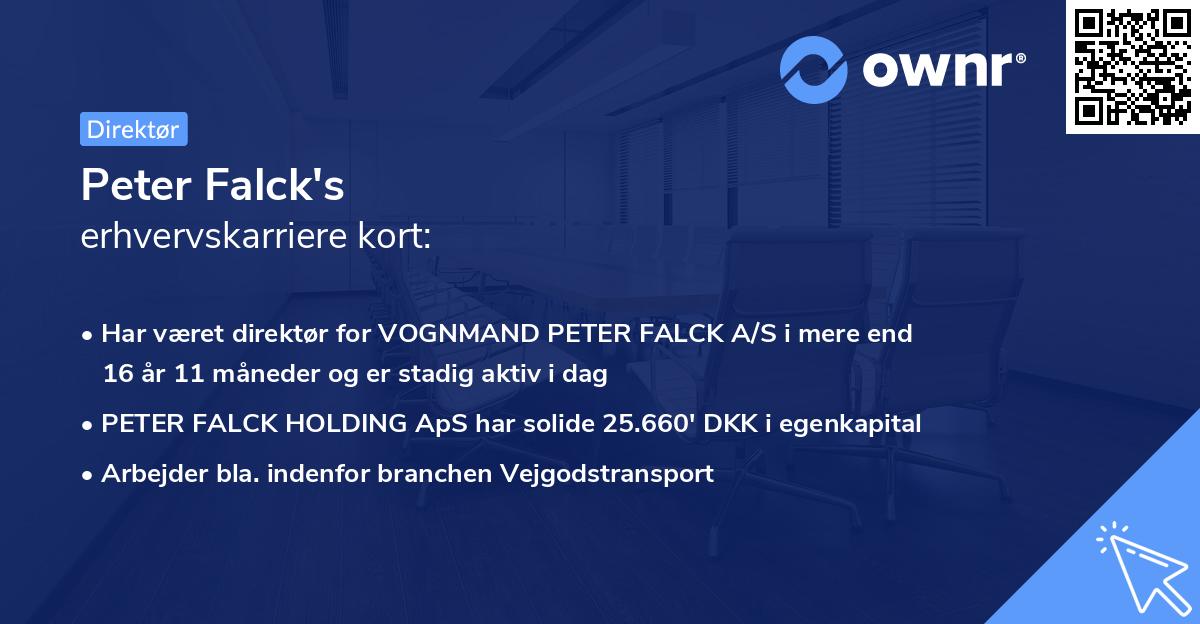Peter Falck's erhvervskarriere kort