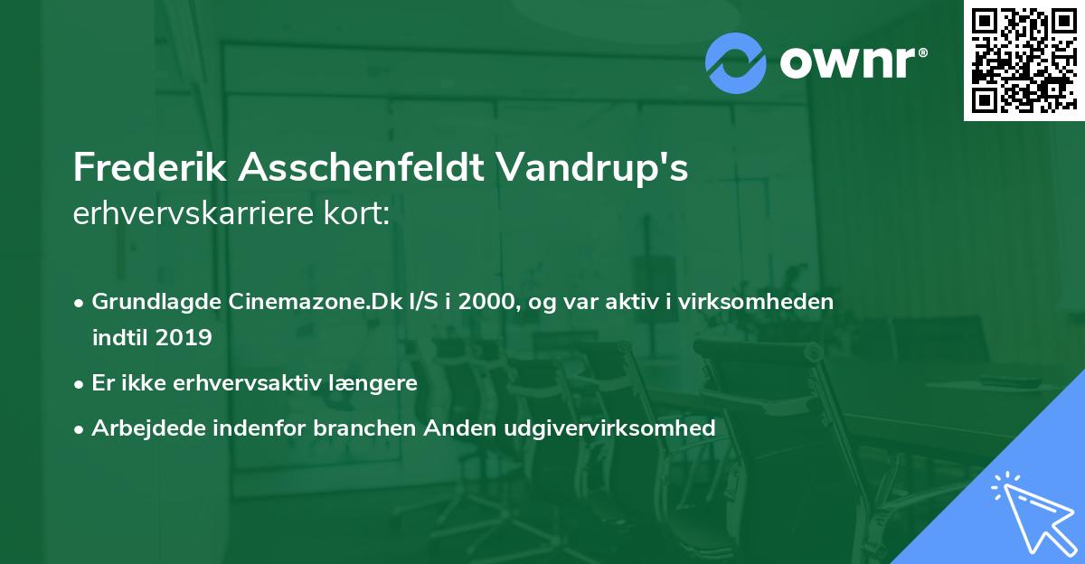 Frederik Asschenfeldt Vandrup's erhvervskarriere kort