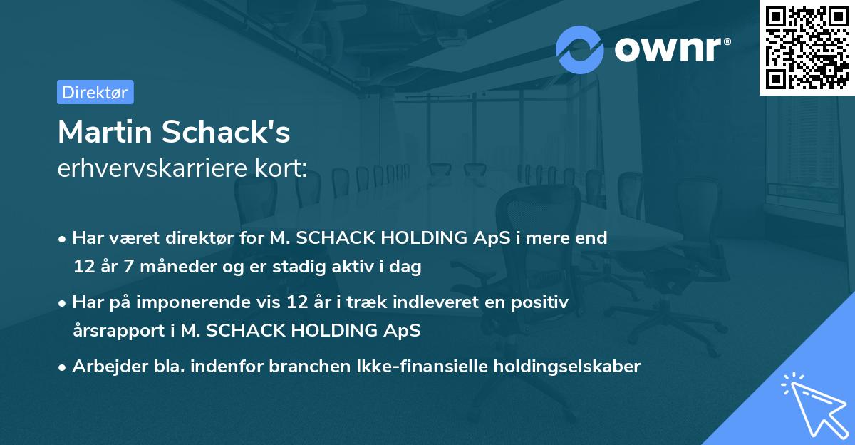 Martin Schack's erhvervskarriere kort
