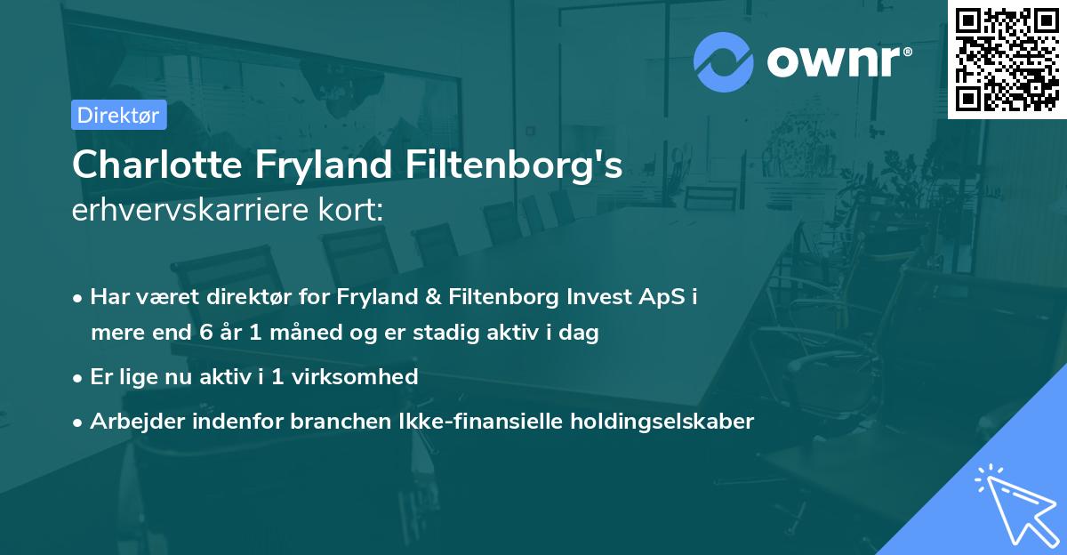 Charlotte Fryland Filtenborg's erhvervskarriere kort