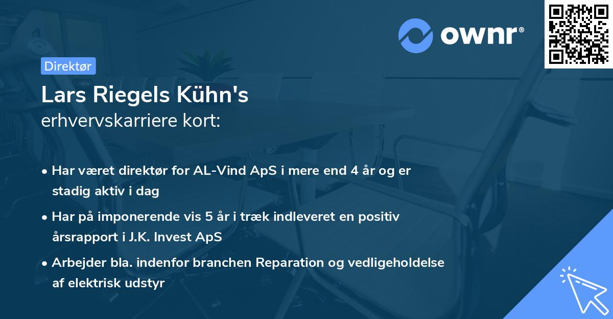 Lars Riegels Kühn's erhvervskarriere kort