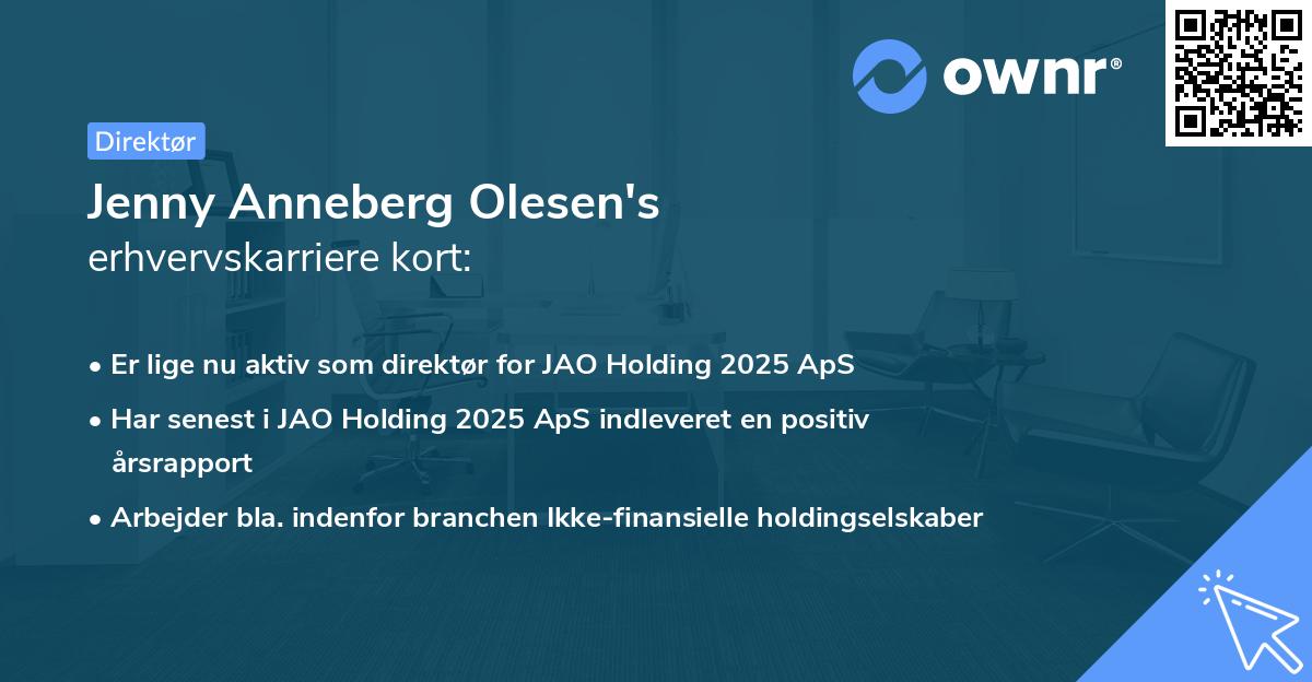 Jenny Anneberg Olesen's erhvervskarriere kort
