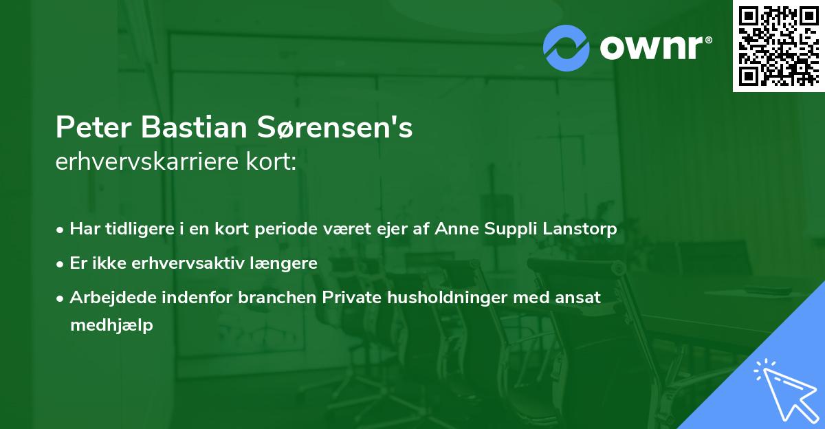 Peter Bastian Sørensen's erhvervskarriere kort