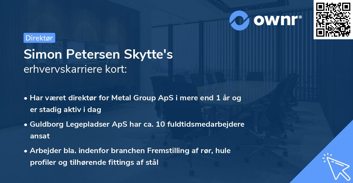 Simon Petersen Skytte's erhvervskarriere kort