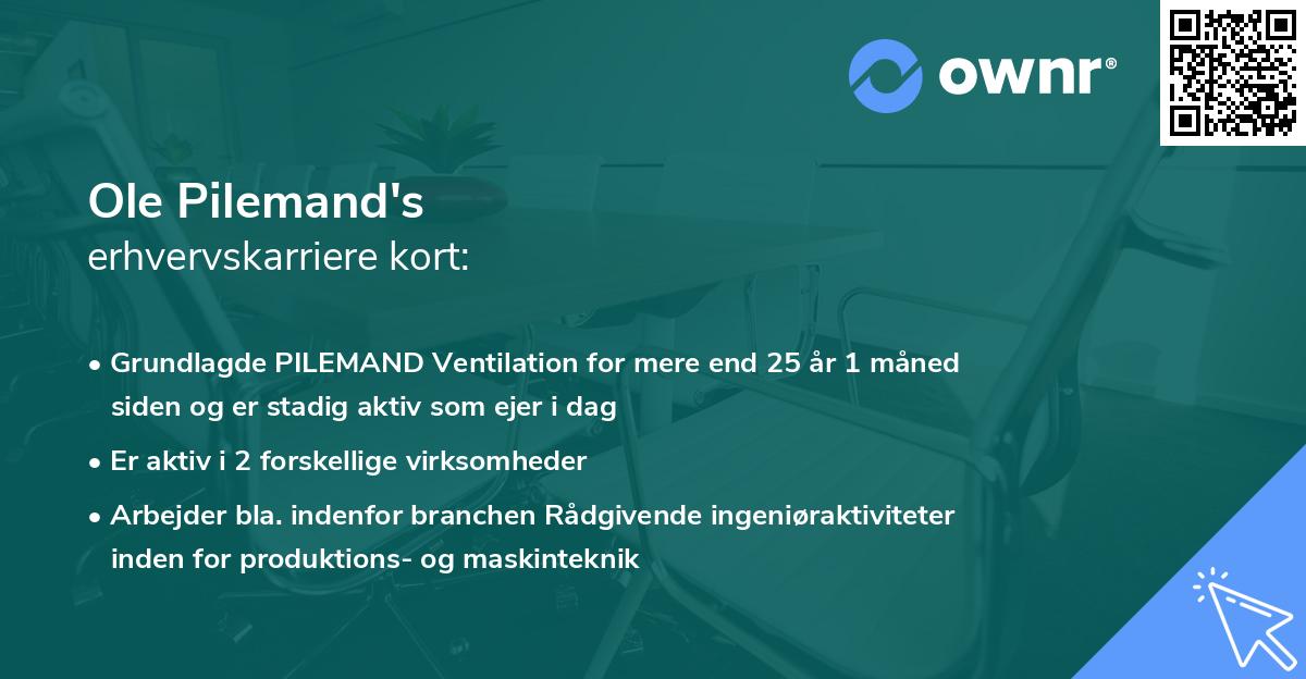 Ole Pilemand's erhvervskarriere kort