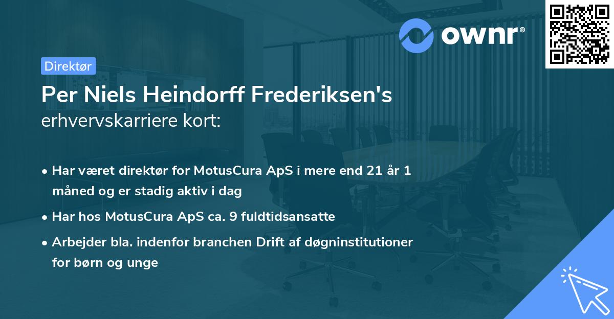 Per Niels Heindorff Frederiksen's erhvervskarriere kort