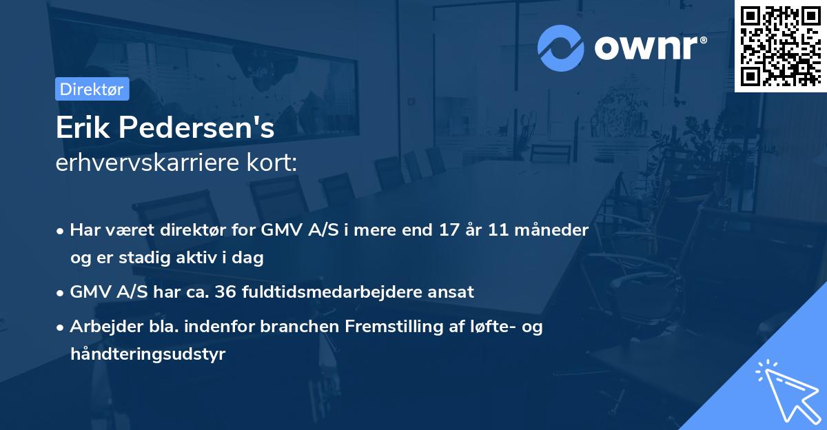 Erik Pedersen's erhvervskarriere kort
