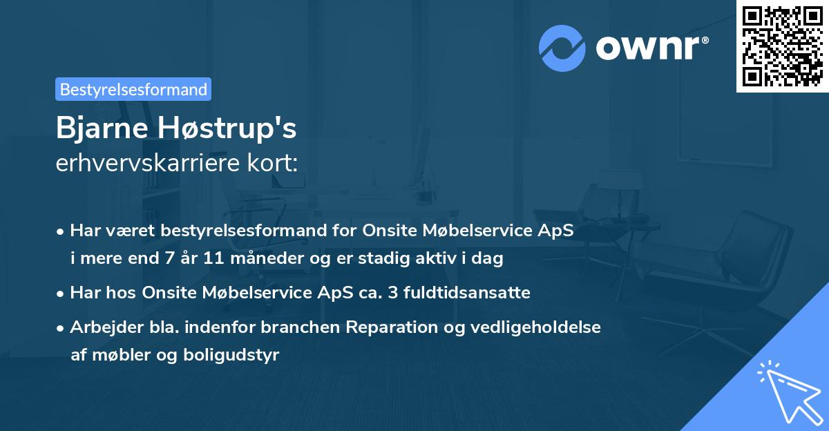 Bjarne Høstrup's erhvervskarriere kort