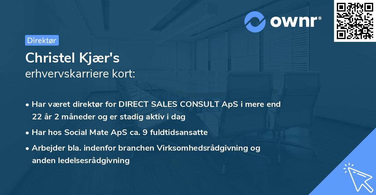 Christel Kjær's erhvervskarriere kort