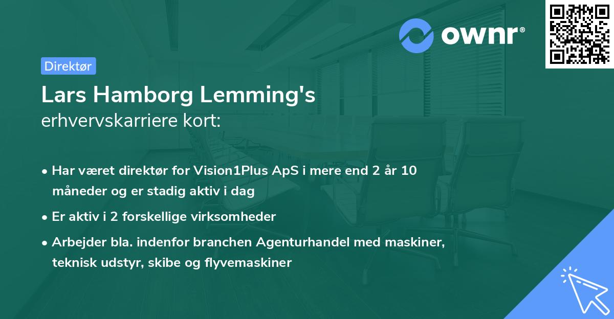 Lars Hamborg Lemming's erhvervskarriere kort
