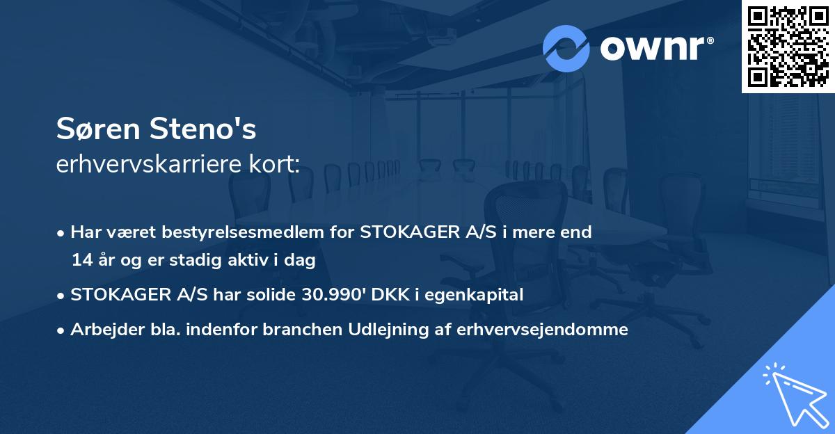 Søren Steno's erhvervskarriere kort