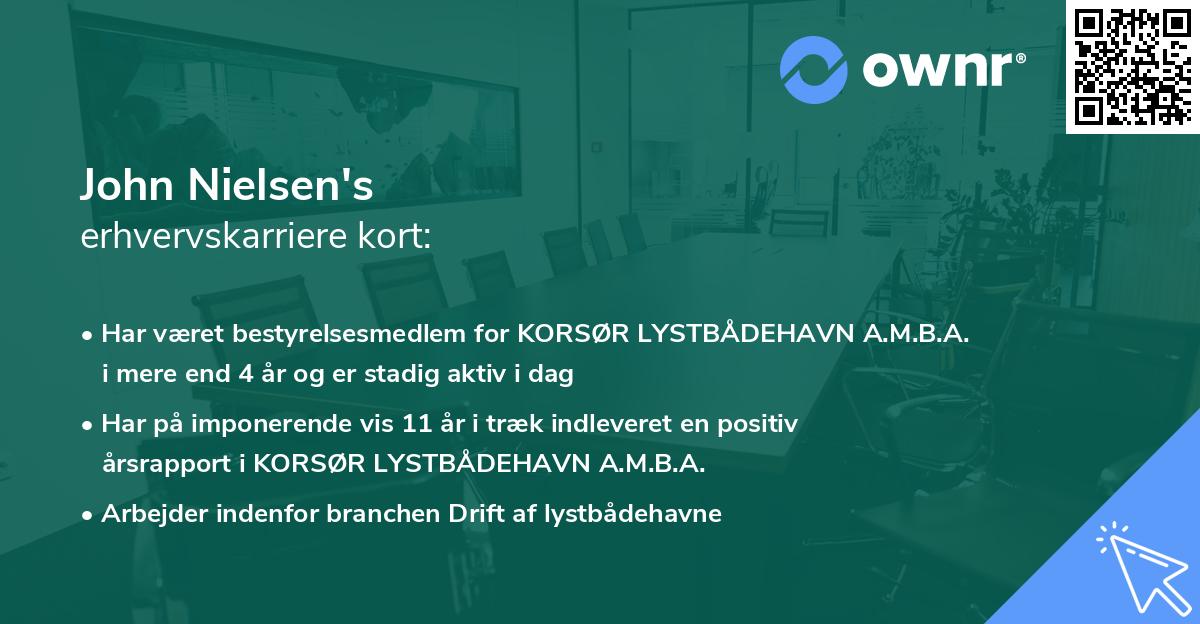 John Nielsen's erhvervskarriere kort
