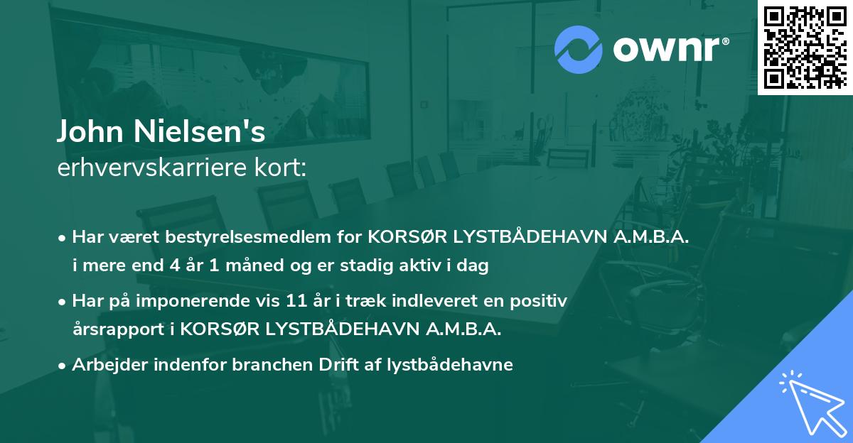 John Nielsen's erhvervskarriere kort