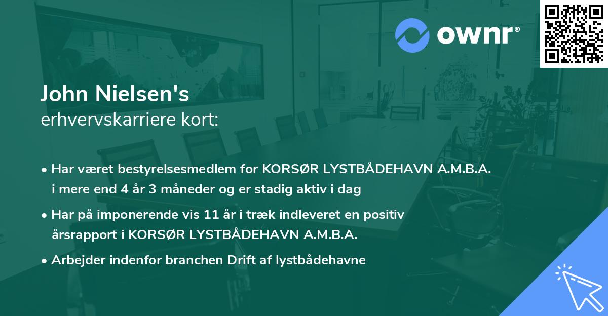 John Nielsen's erhvervskarriere kort