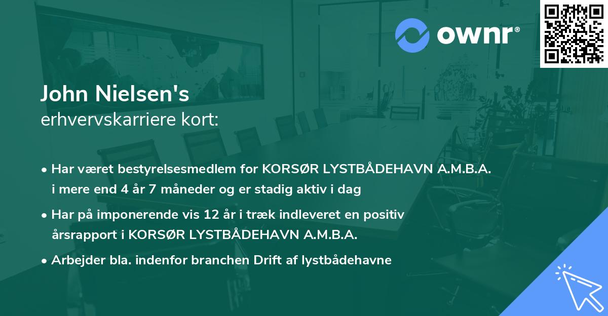 John Nielsen's erhvervskarriere kort