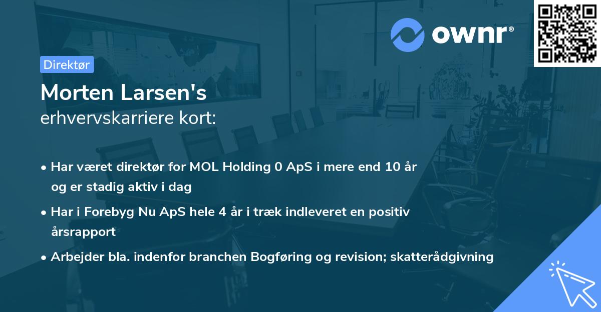 Morten Larsen's erhvervskarriere kort