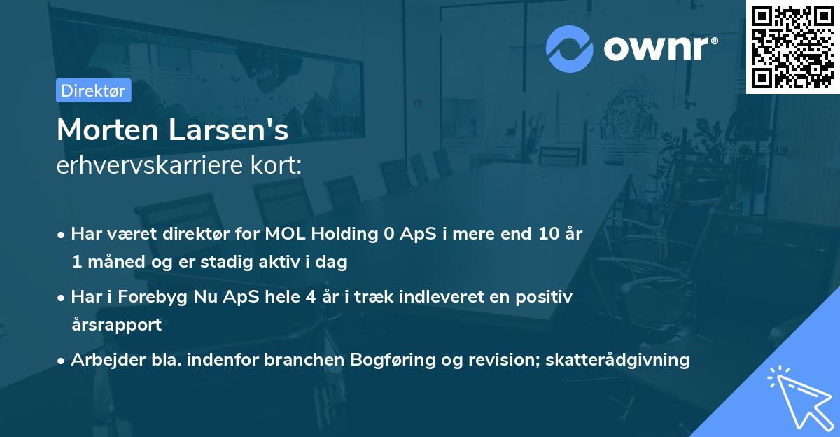 Morten Larsen's erhvervskarriere kort