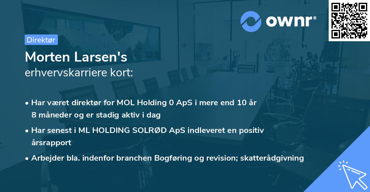 Morten Larsen's erhvervskarriere kort