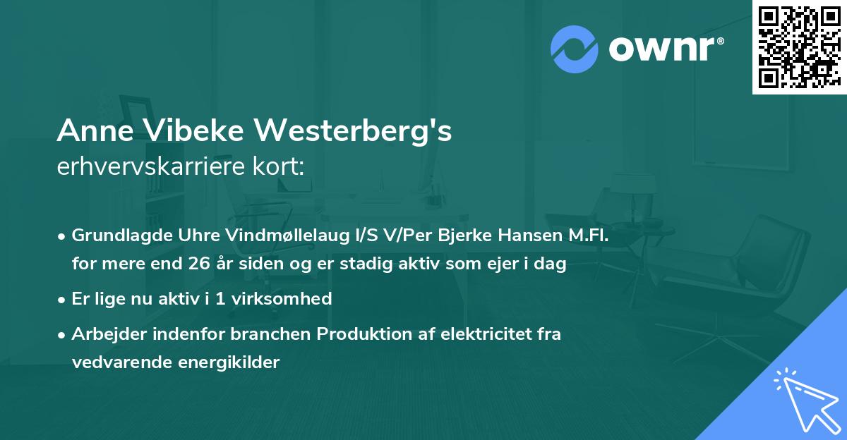Anne Vibeke Westerberg's erhvervskarriere kort